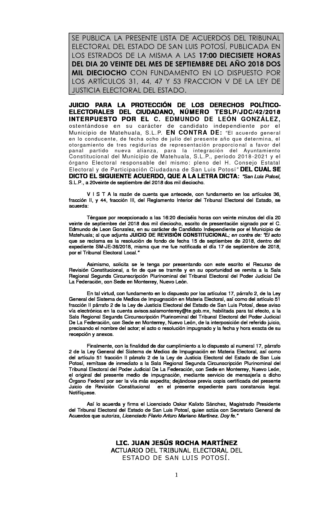 LISTA TESLP-JDC-42-2018 20-SEPTIEMBRE-2018 17-00 hrs