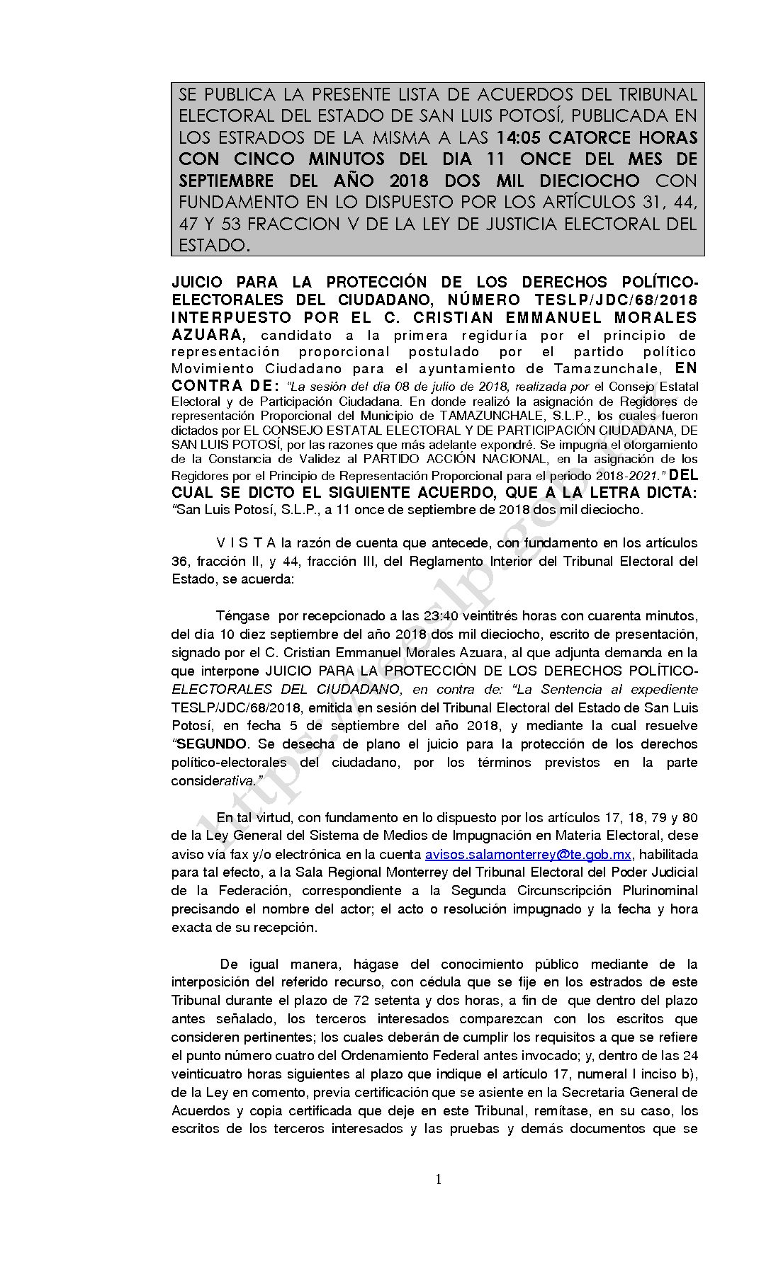 LISTA TESLP-JDC-68-2018 11-SEPTIEMBRE-2018 14-05 hrs