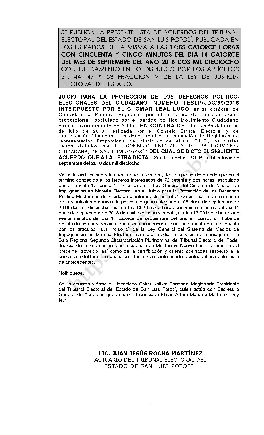 LISTA TESLP-JDC-69-2018 14-SEPTIEMBRE-2018 14-55 hrs