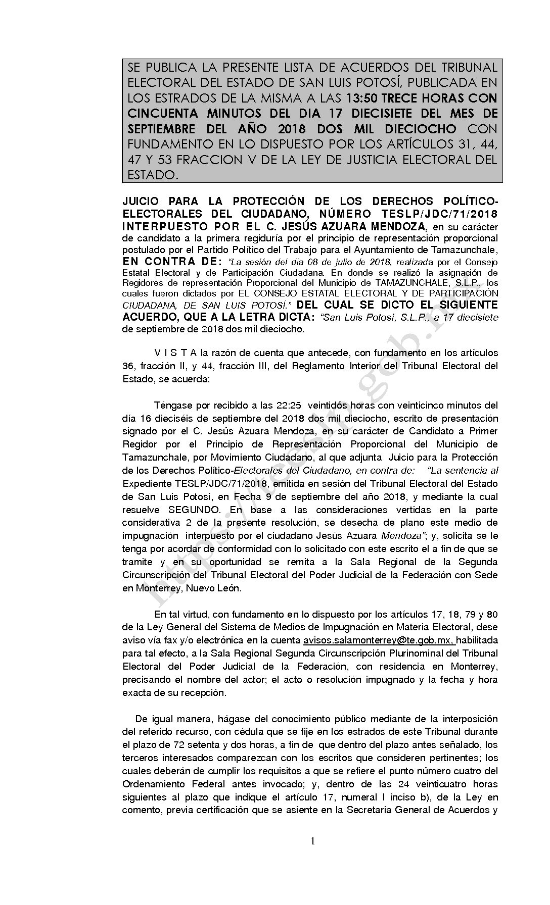 LISTA TESLP-JDC-71-2018 17-SEPTIEMBRE-2018 13-50 hrs