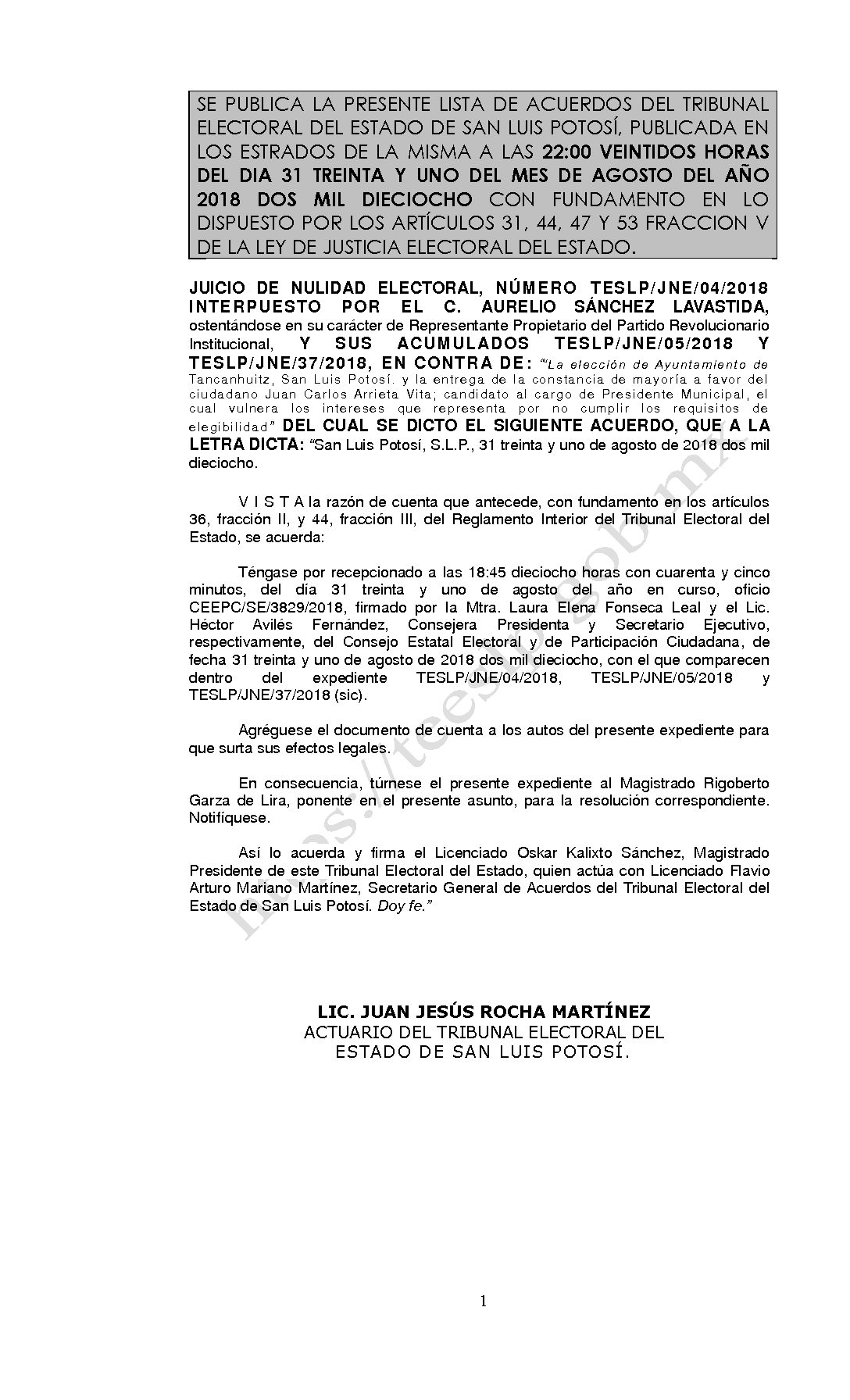 LISTA TESLP-JNE-04- Y SUS ACUMULADOS 2018 31-AGOSTO-2018 22-00 22-00 hrs