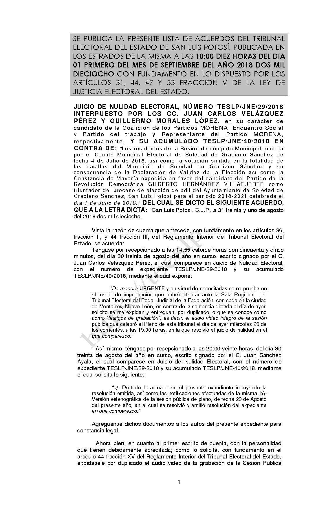 LISTA TESLP-JNE-29- Y ACUMULADO 2018 01-SEPTIEMBRE-2018 10-00 hrs