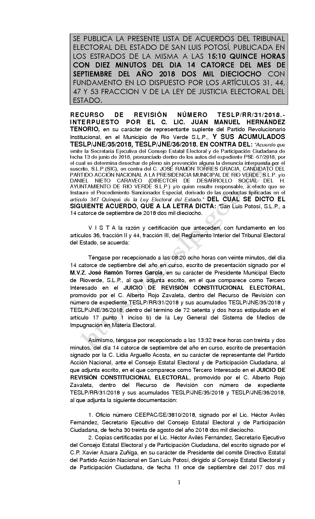 LISTA TESLP-RR-31 Y ACUMULADOS -2018 14-SEPTIEMBRE-2018 15-10 hrs