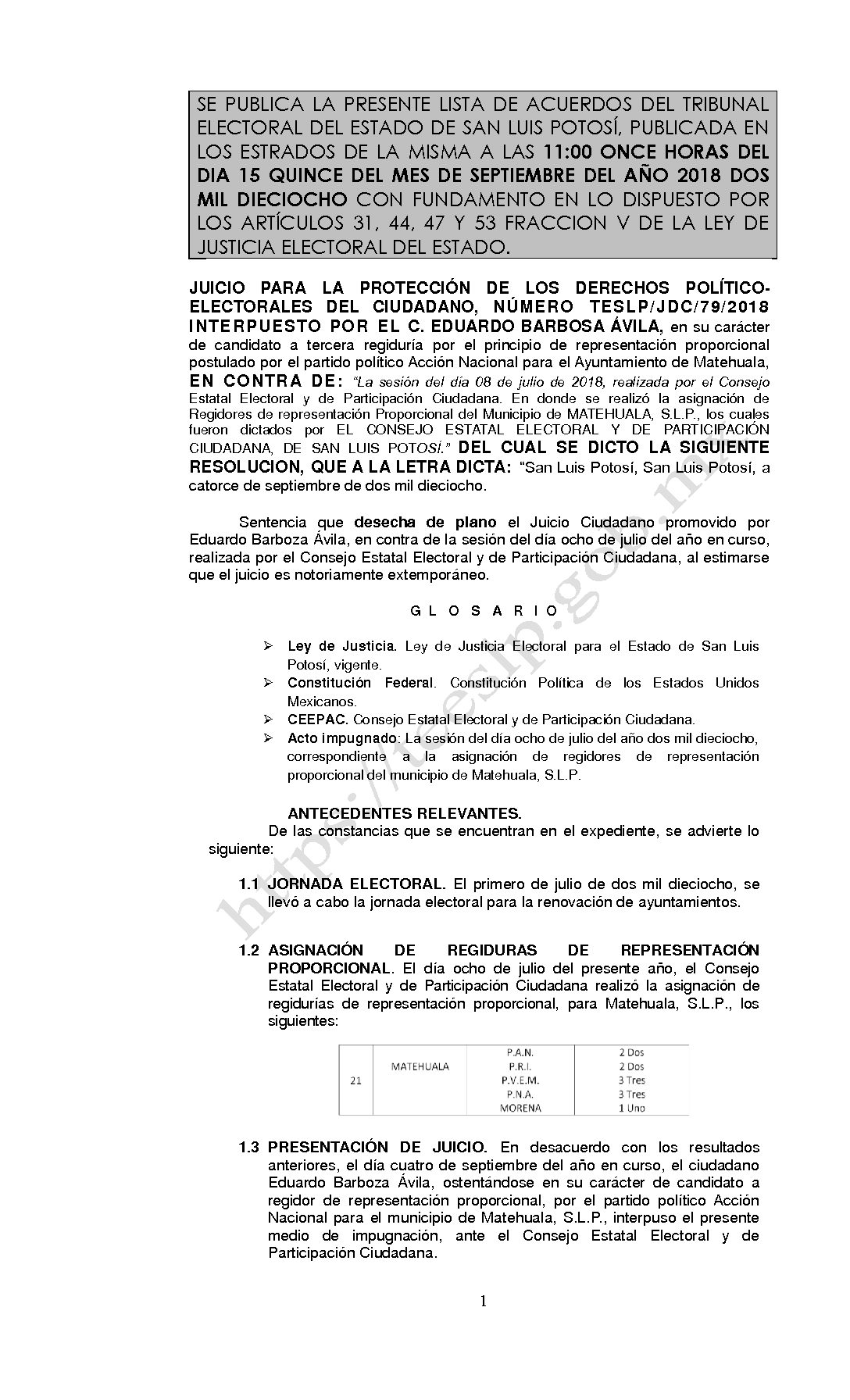 RESOLUCION LISTA TESLP-JDC-79-2018 15-SEPTIEMBRE-2018 11-00 hrs