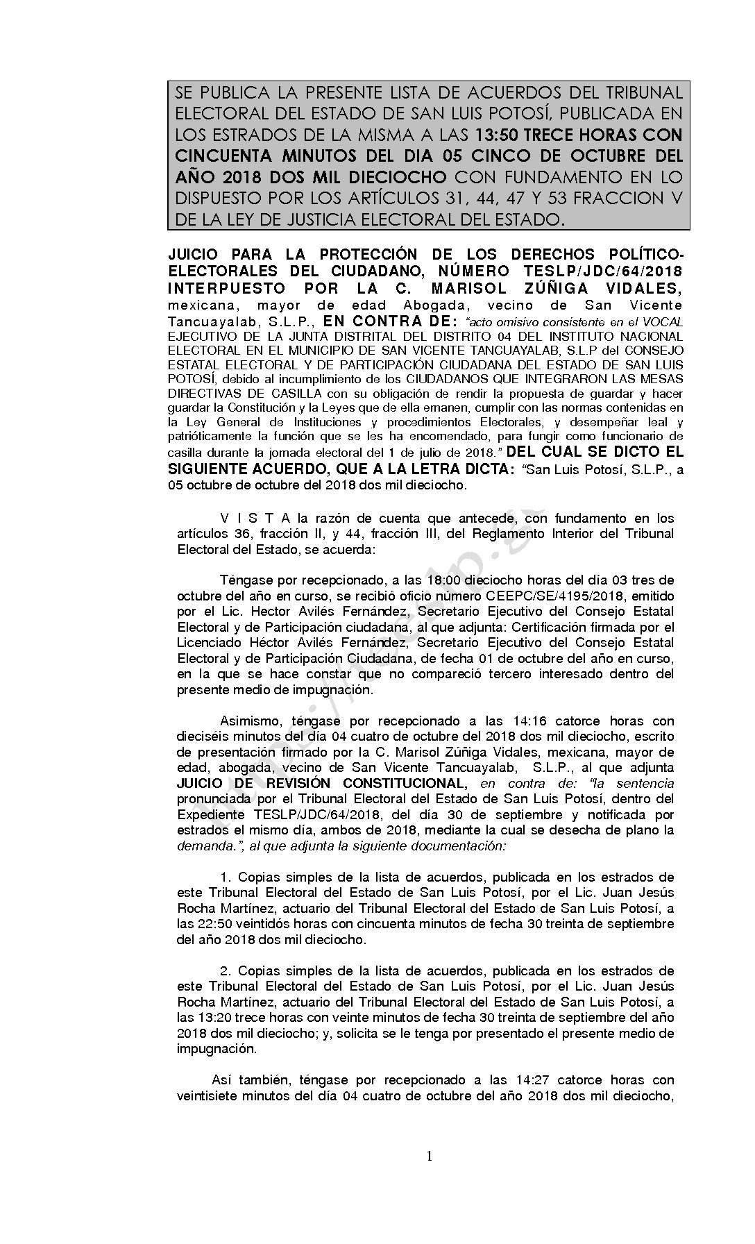 LISTA TESLP-JDC-64-2018 05-OCTUBRE-2018 13-50 hrs