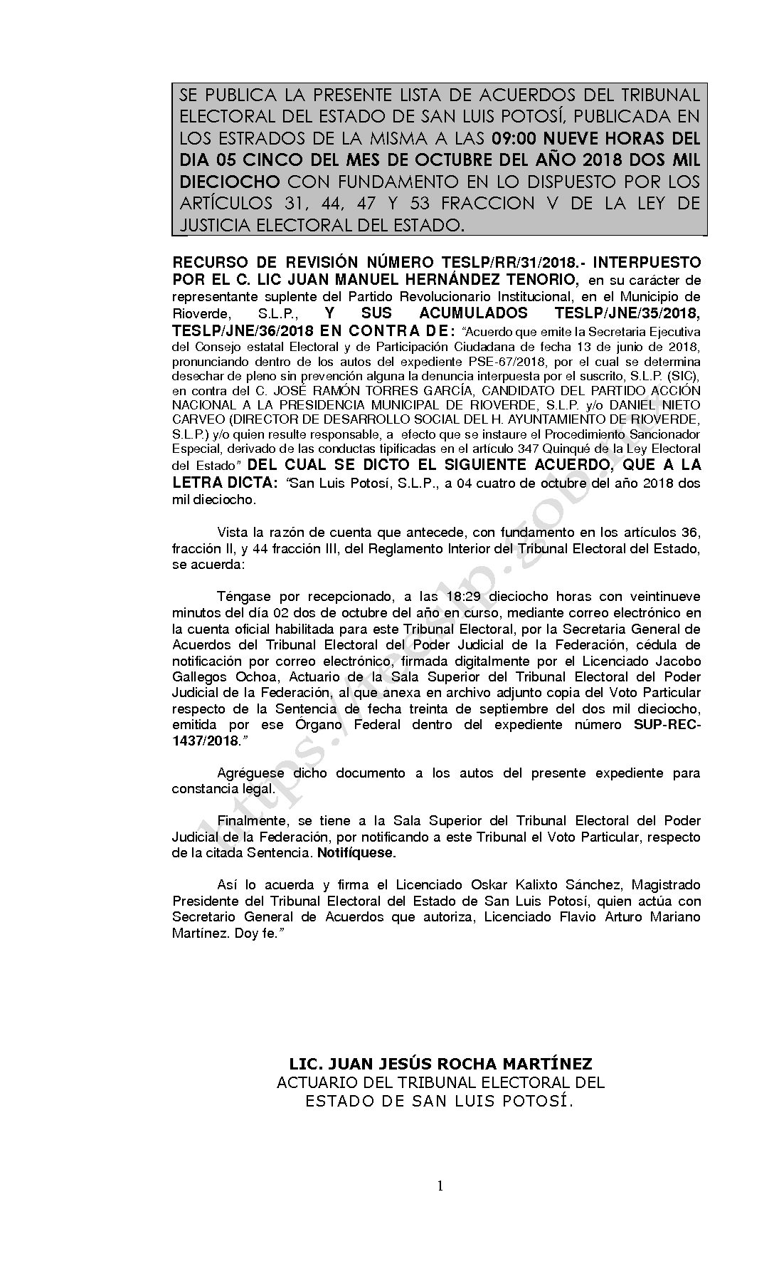 LISTA TESLP-RR-31-2018 05-OCTUBRE-2018 09-00 hrs