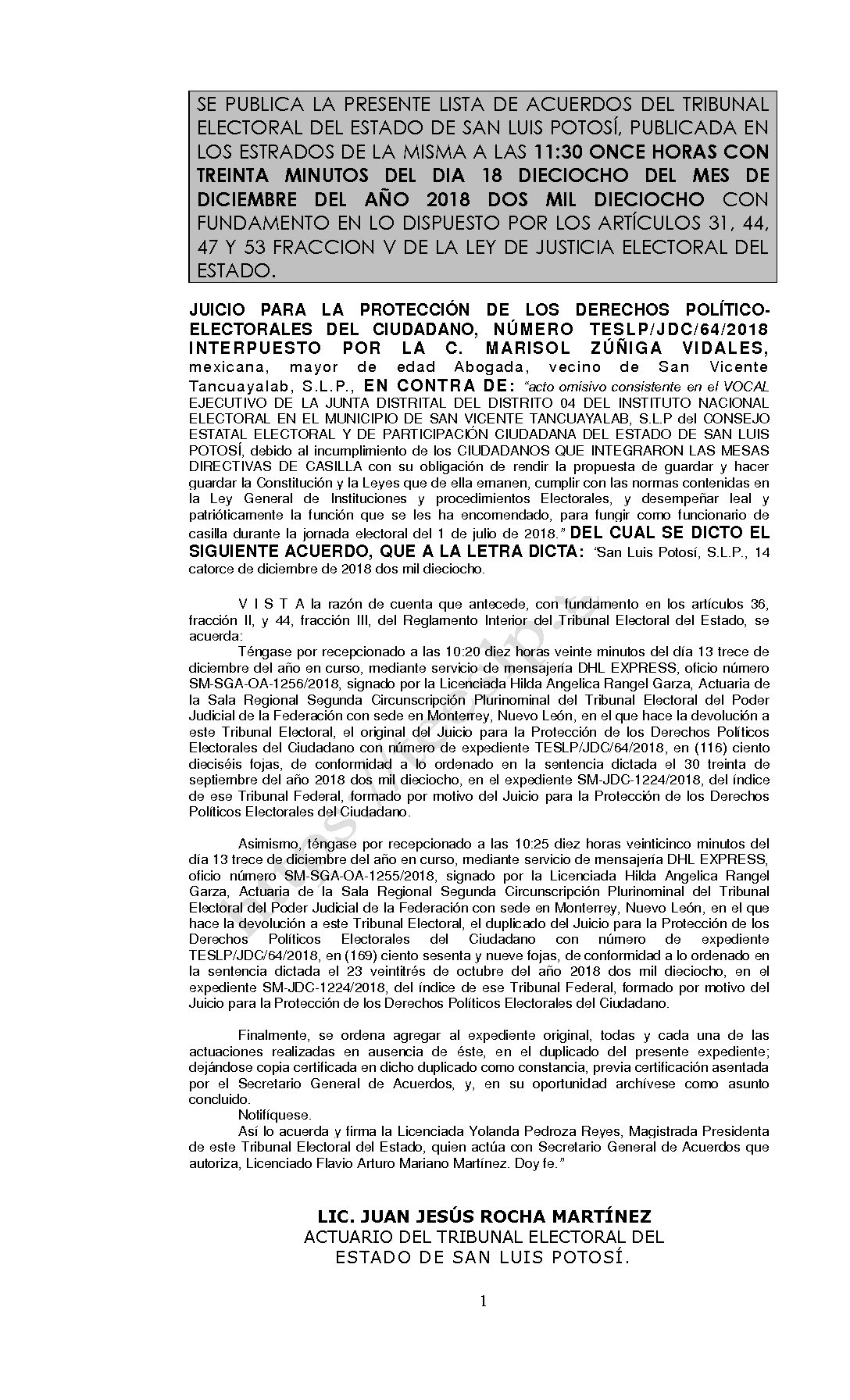 LISTA TESLP-JDC-64-2018 18-DICIEMBRE-2018 11-30 horas