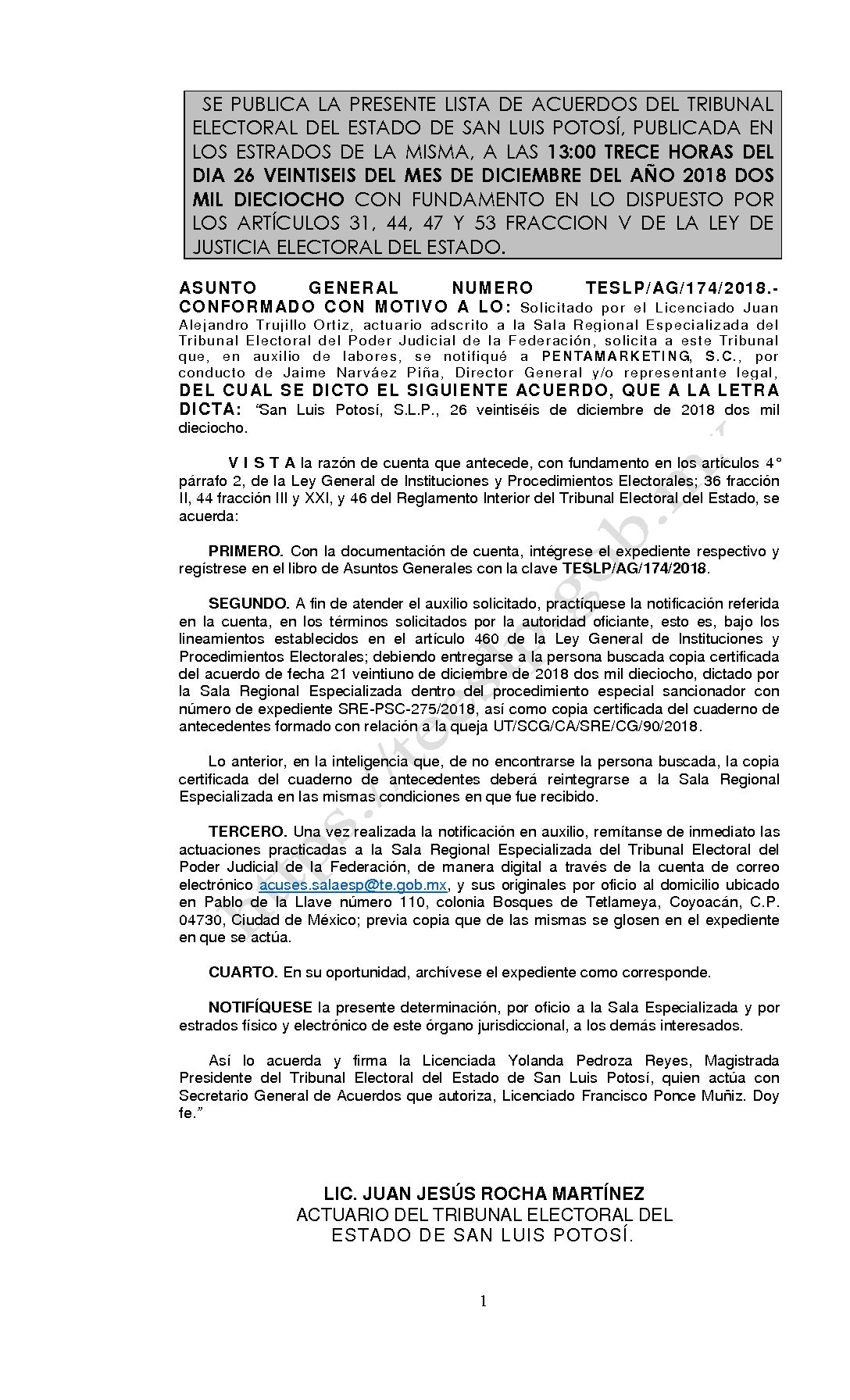 LISTA TESLP-AG-174-2018 26-DICIEMBRE-2018 13-00 horas
