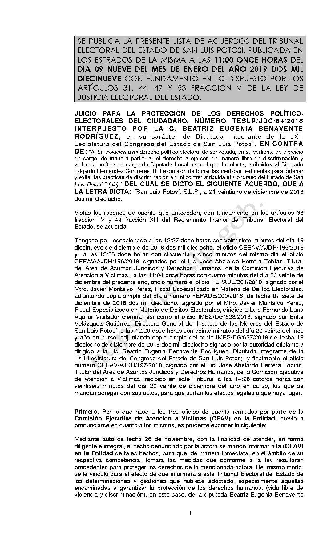 LISTA TESLP-JDC-84-2018 09-ENERO-2019 11-00 horas