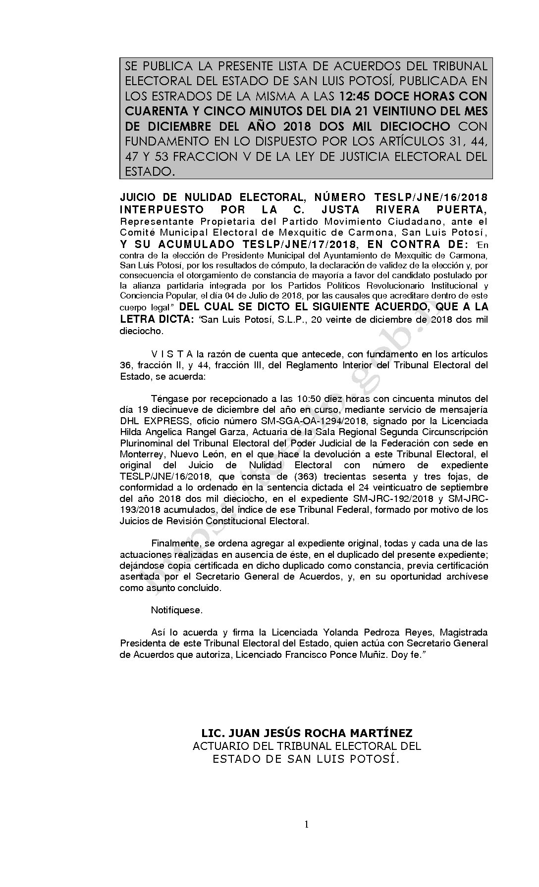 LISTA TESLP-JNE-16 Y SU ACUMULADO 17-2018 21-DICIEMBRE-2018 12-45 horas