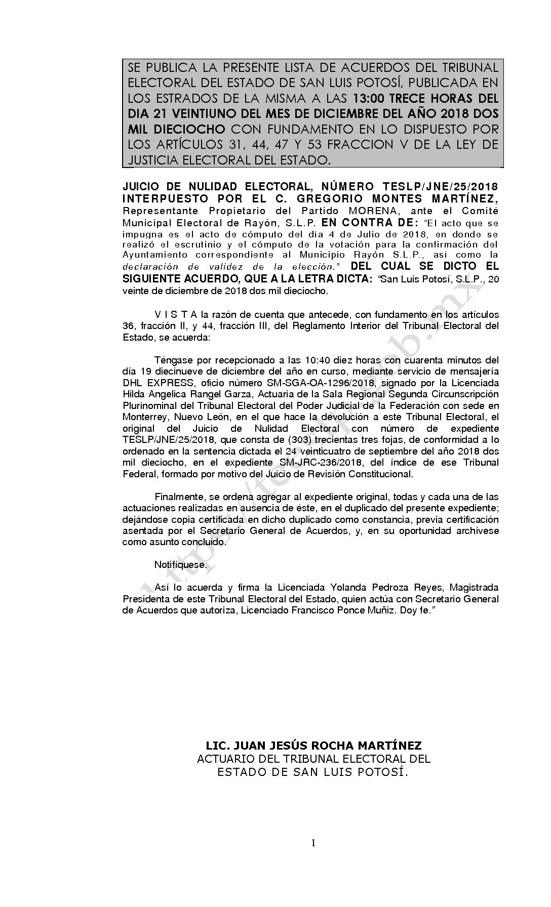 LISTA TESLP-JNE-25-2018 21-DICIEMBRE-2018 13-00 horas