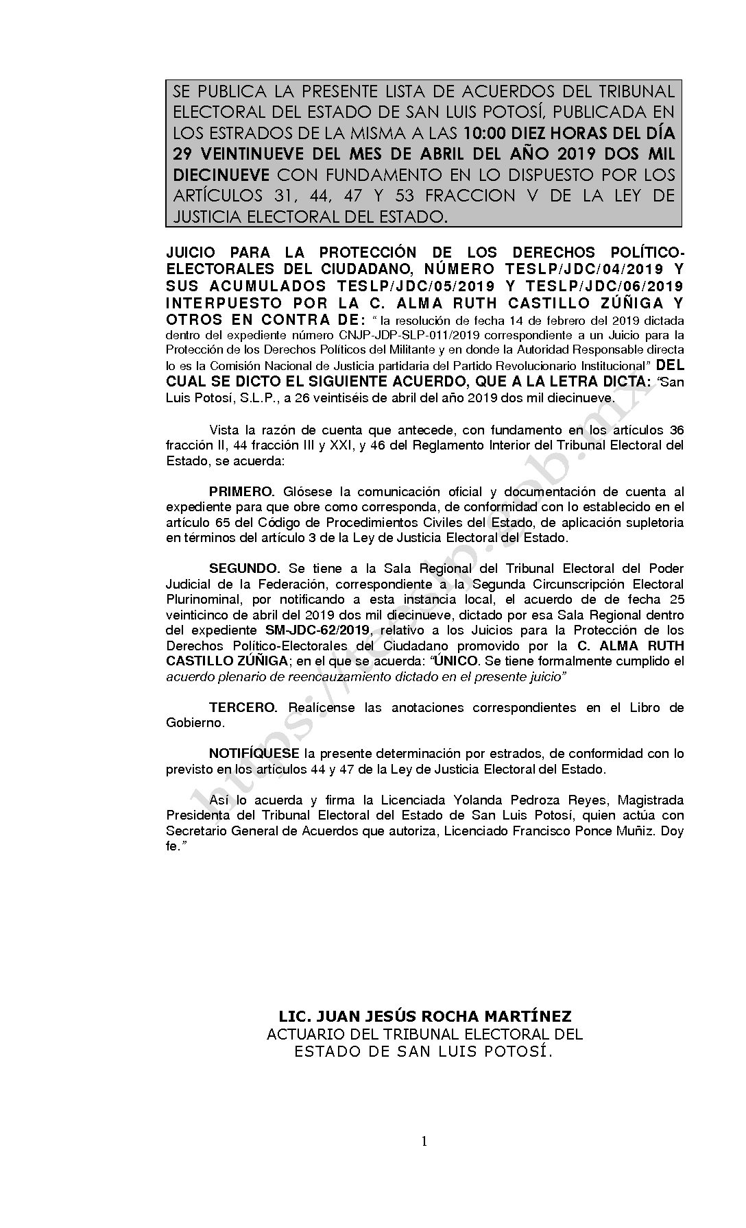 LISTA TESLP-JDC-04 Y ACUMULADOS -2019 29-ABRIL-2019 10-00 horas