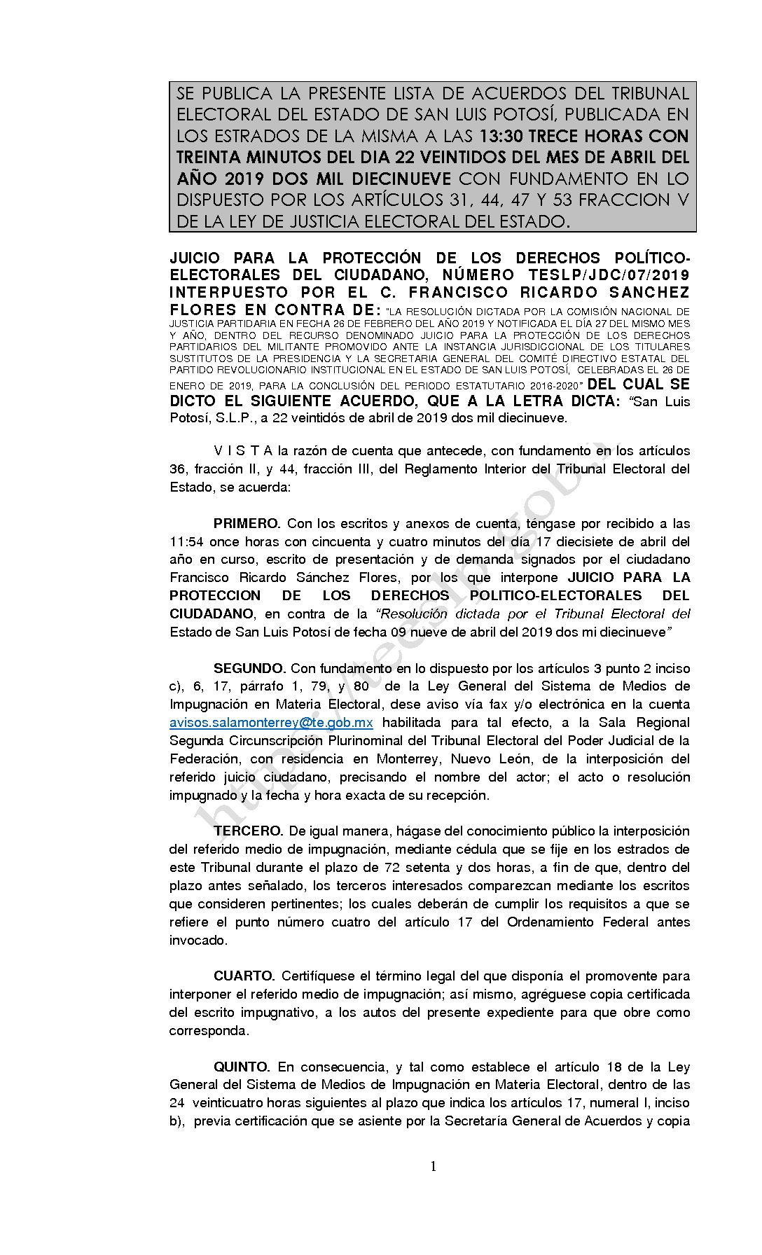 LISTA TESLP-JDC-07-2019 22-ABRIL-2019 13-30 horas