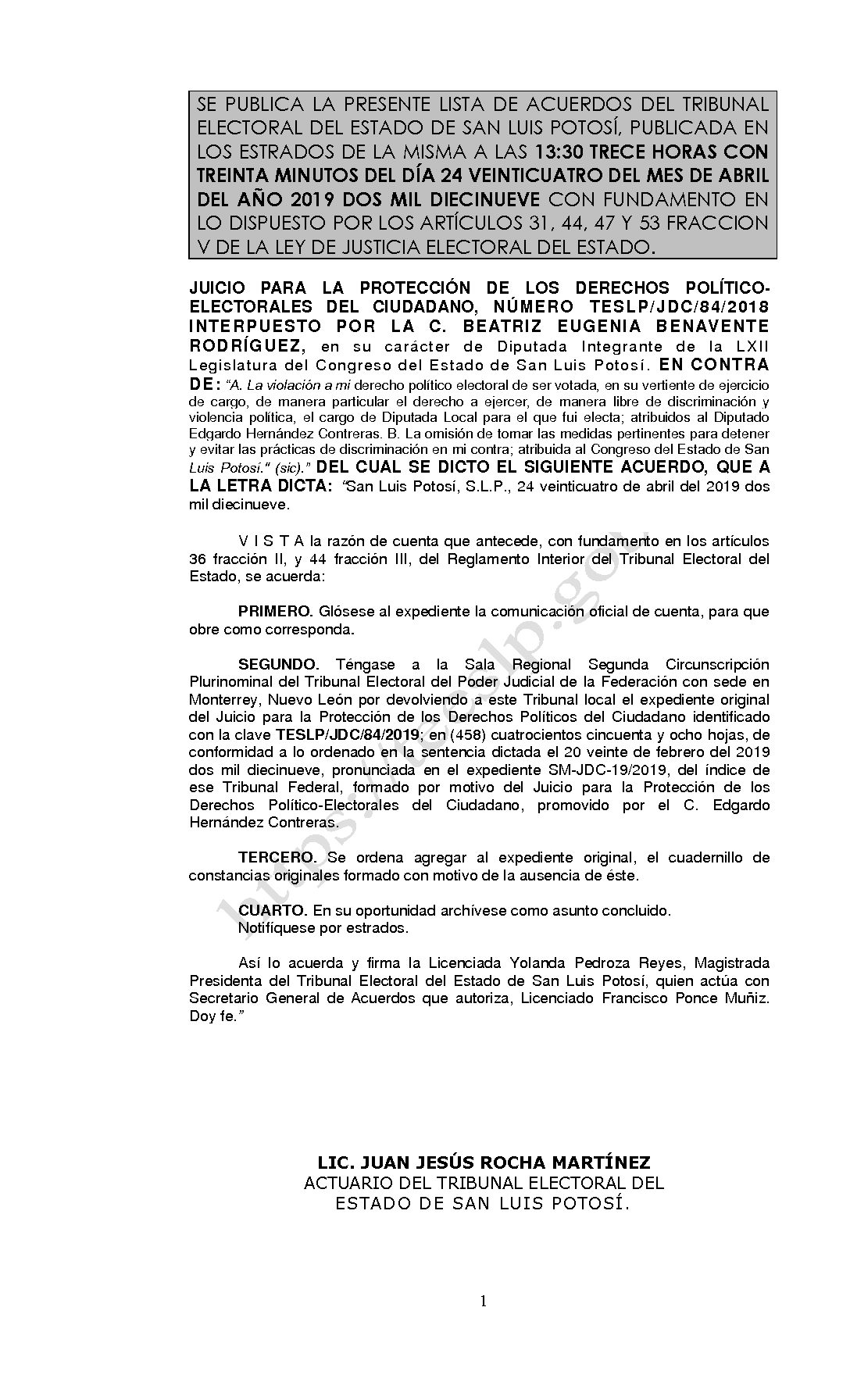 LISTA TESLP-JDC-84-2018 24-ABRIL-2019 13-30 horas