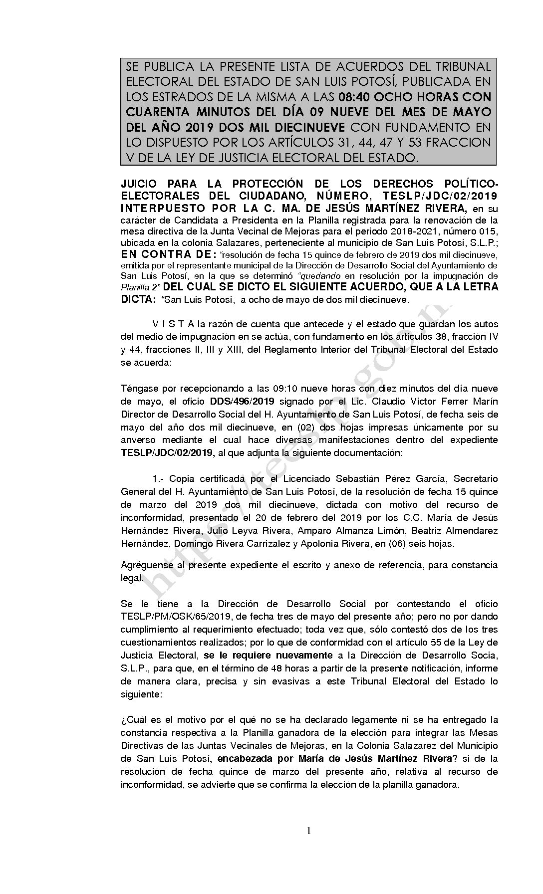 LISTA TESLP-JDC-02-2019 09-MAYO-2019 8-40 horas