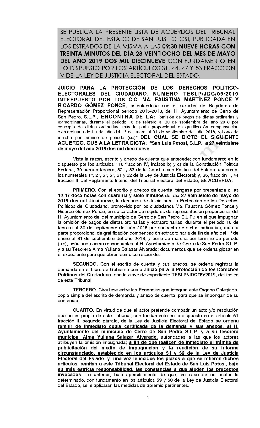 LISTA TESLP-JDC-09-2019 28-MAYO-2019 9-30 horas