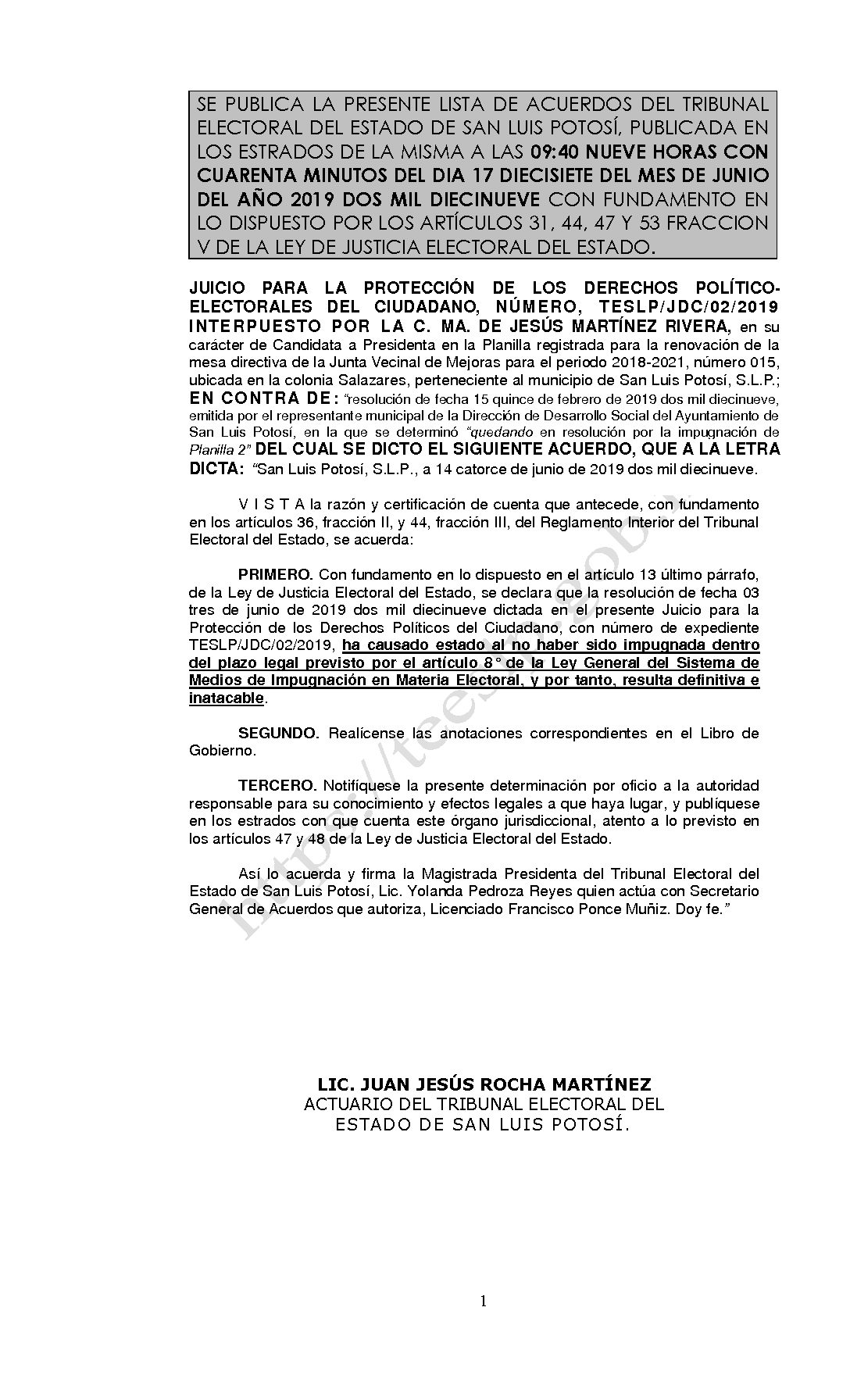 LISTA TESLP-JDC-02-2019 17-JUNIO-2019 9-40 horas