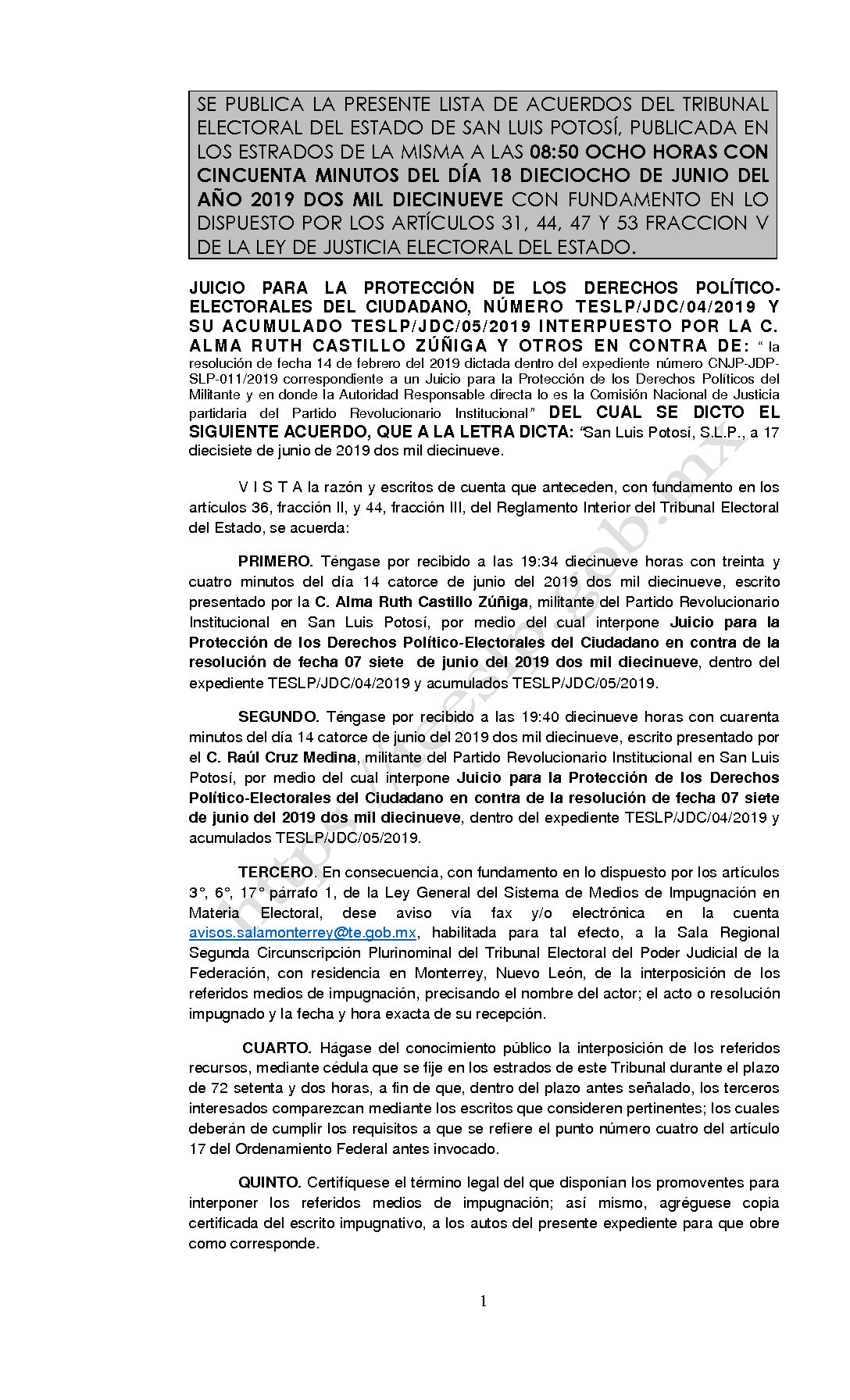 LISTA TESLP-JDC-04 Y ACUMULADOS -2019 18-JUNIO-2019 8-50 horas