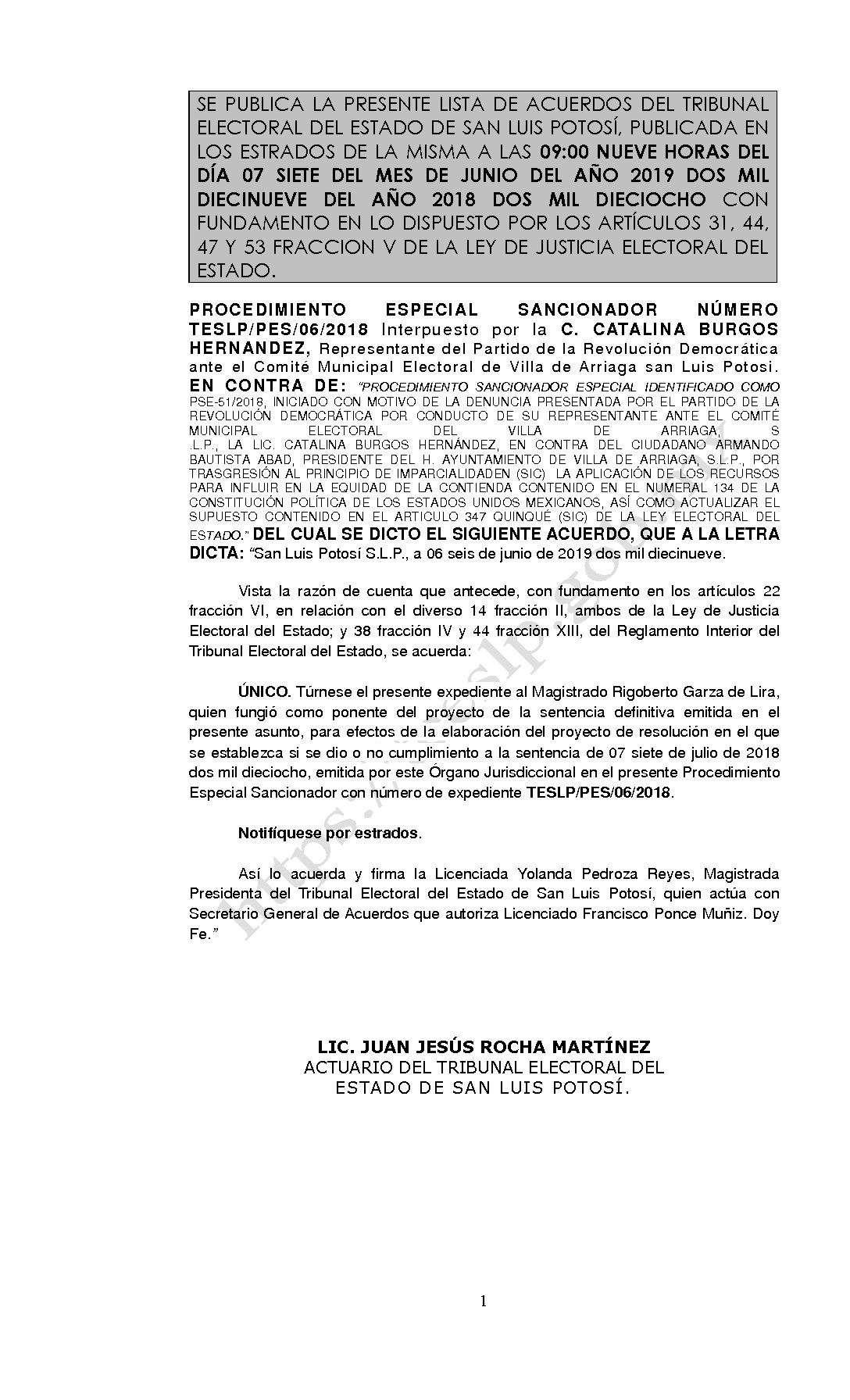 LISTA TESLP-PES-06-2018 07-JUNIO-2019 9-00 horas