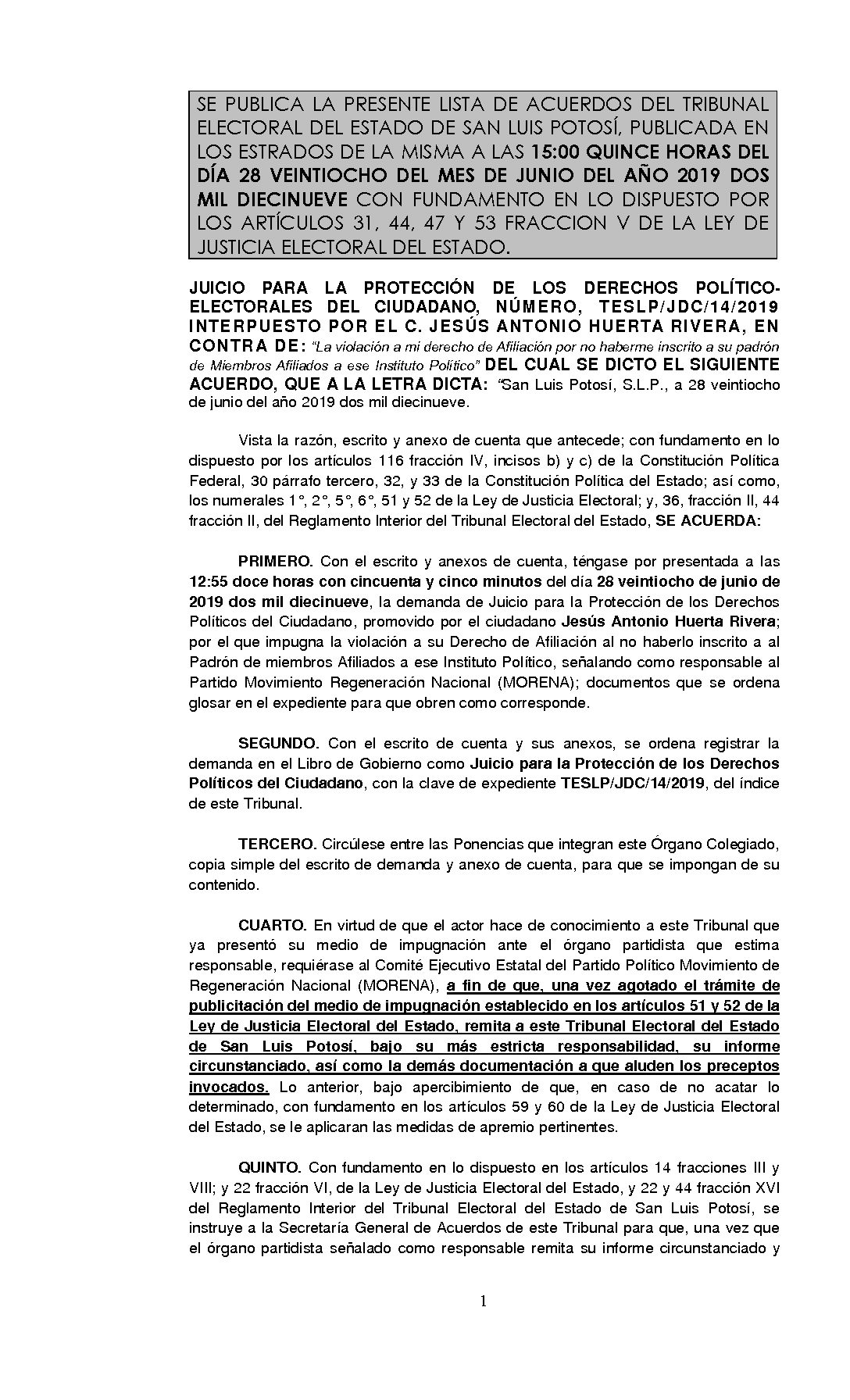 LISTA TESLP-JDC-14-2019 28-JUNIO-2019 15-00 horas