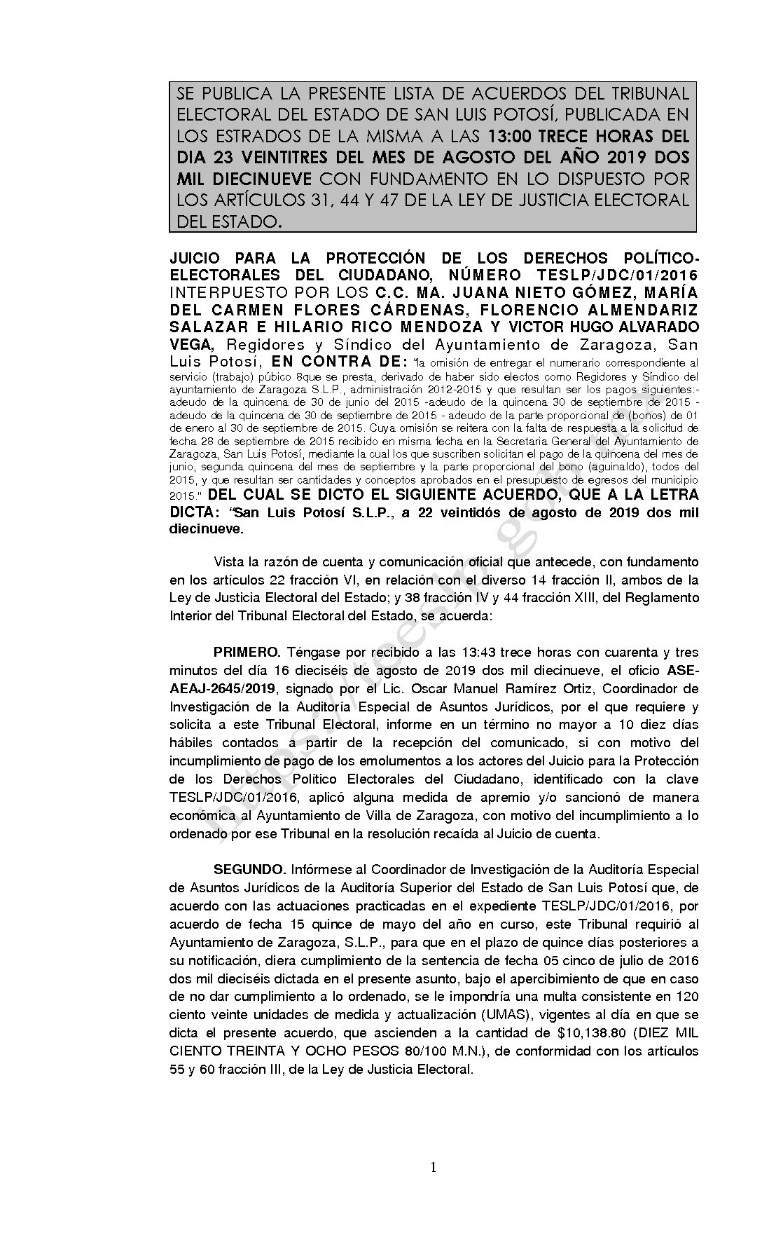 LISTA TESLP-JDC-01-2016 23-AGOSTO-2019 13-00 horas