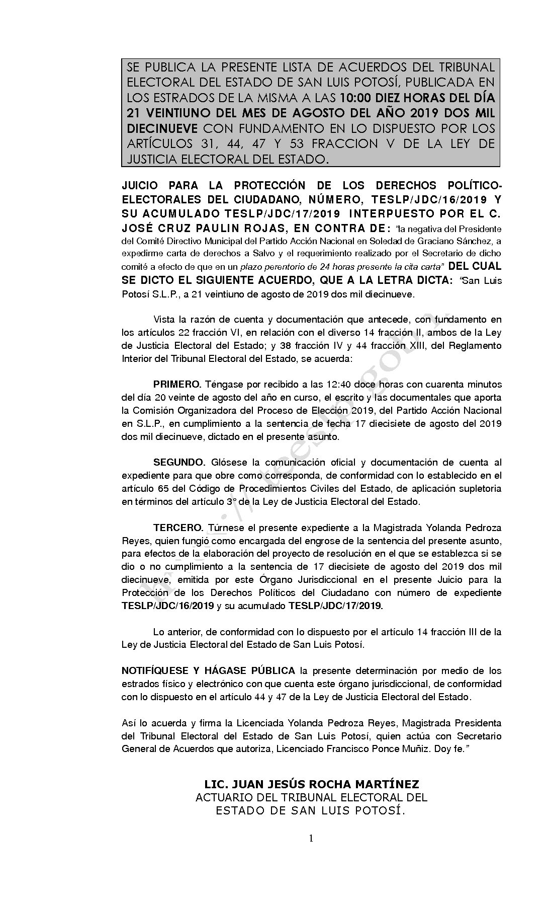 LISTA TESLP-JDC-16-2019 21-AGOSTO-2019 10-00 horas