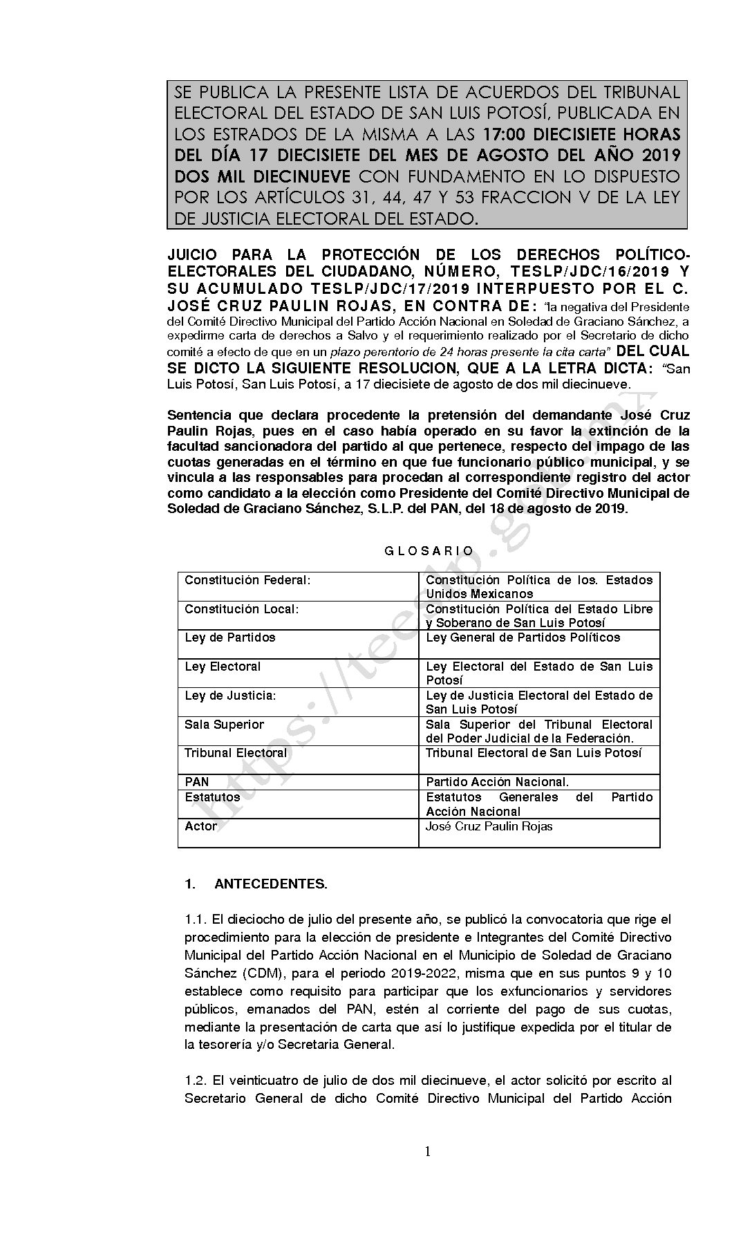 LISTA TESLP-JDC-16 y 17 -2019 17-AGOSTO-2019 17-00 horas