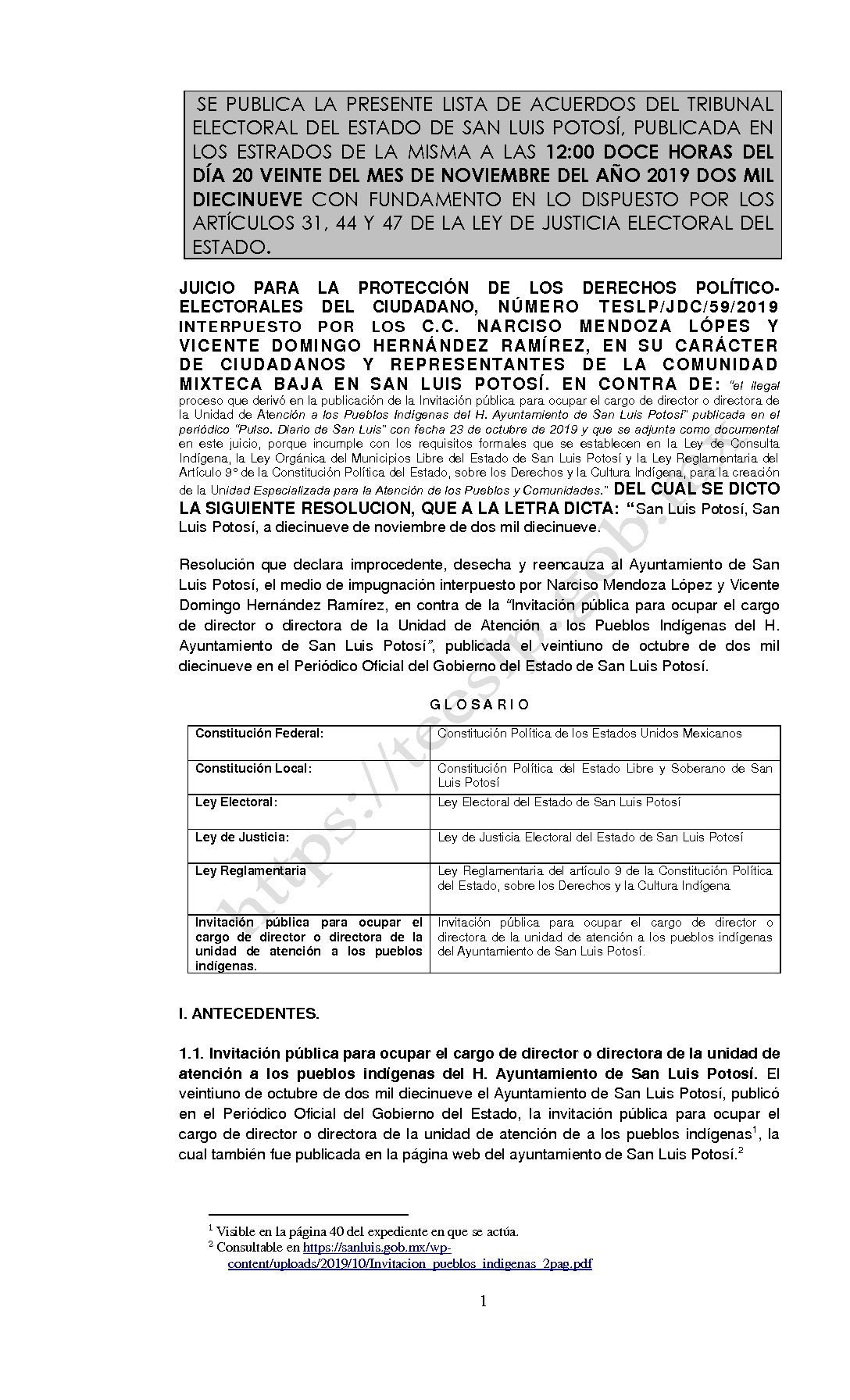 LISTA TESLP-JDC-59-2019 20-NOV-2019 12-00 horas