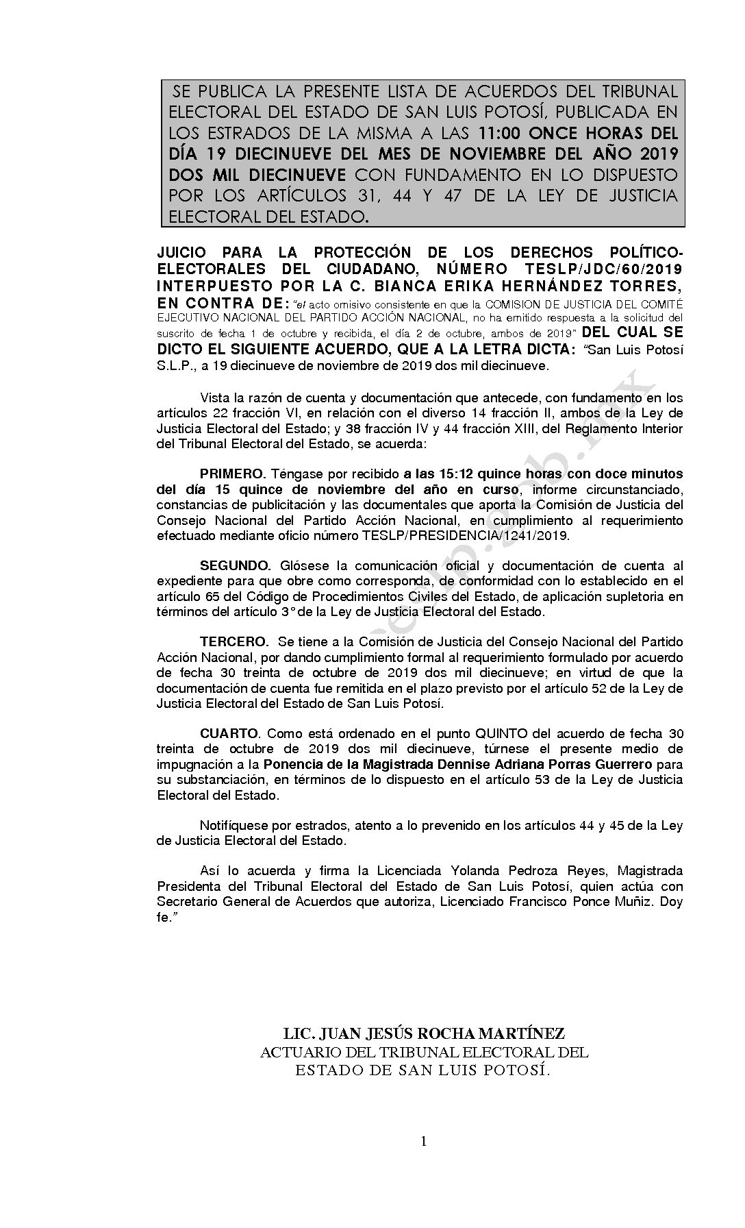 LISTA TESLP-JDC-60-2019 19-NOV-2019 11-00 horas