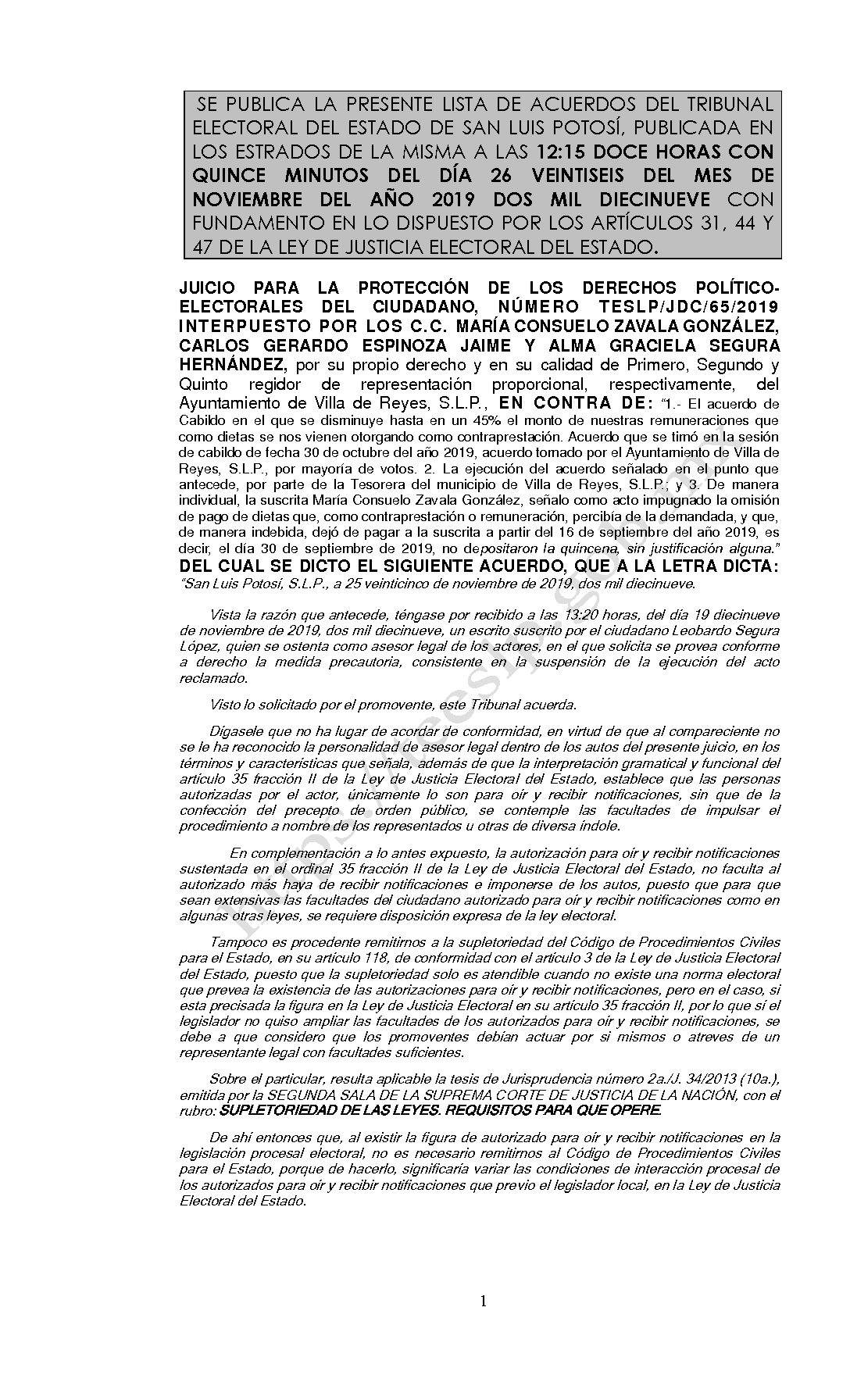 LISTA TESLP-JDC-65-2019 26-NOV-2019 12-15 horas