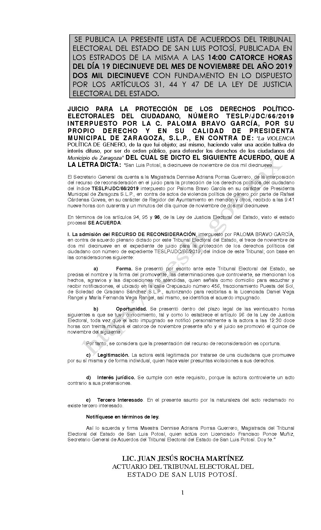 LISTA TESLP-JDC-66-2019 19-11-2019 - 14-00 horas