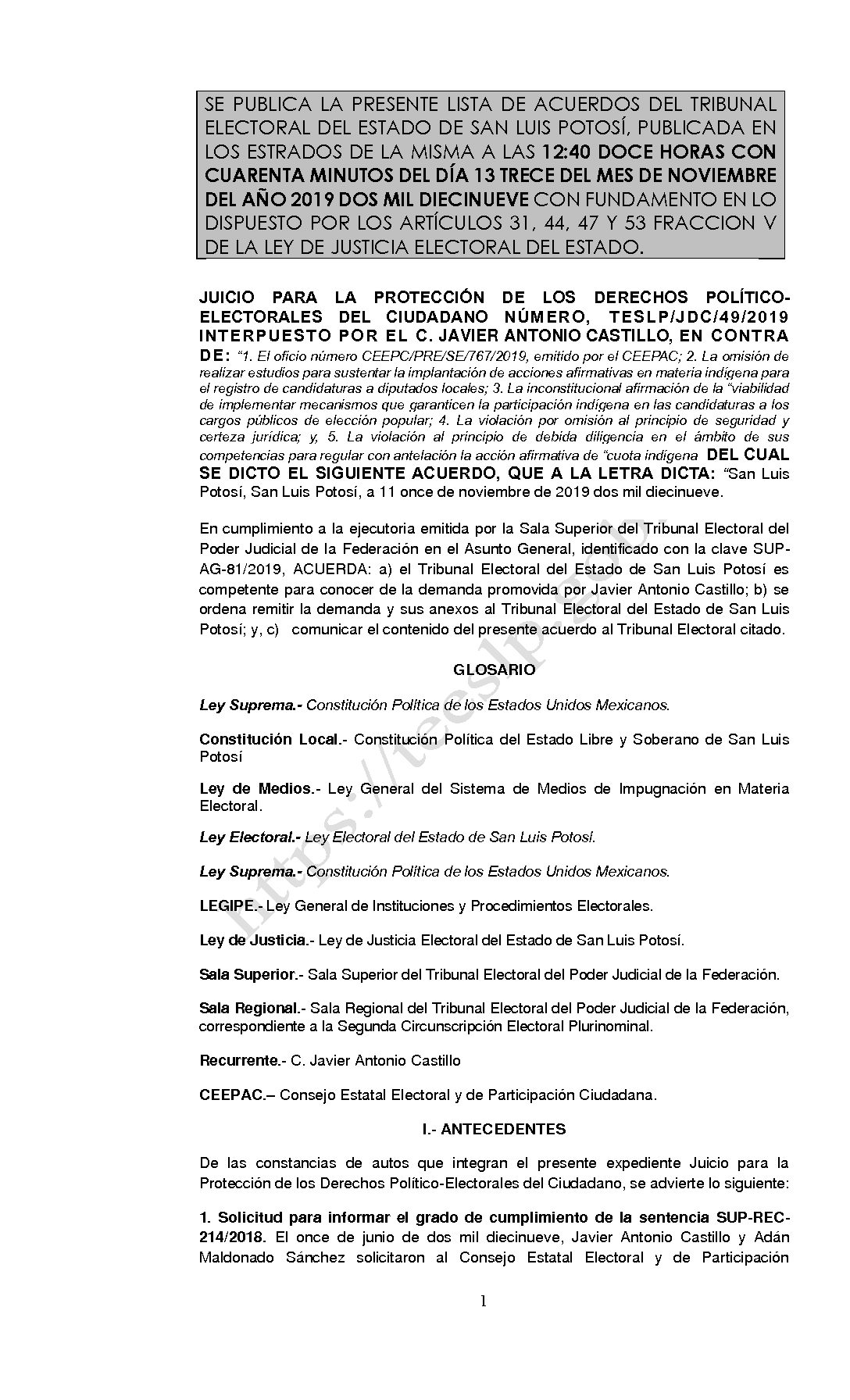LISTAS JDC-49-2019 20-NOV-2019 12-40 horas