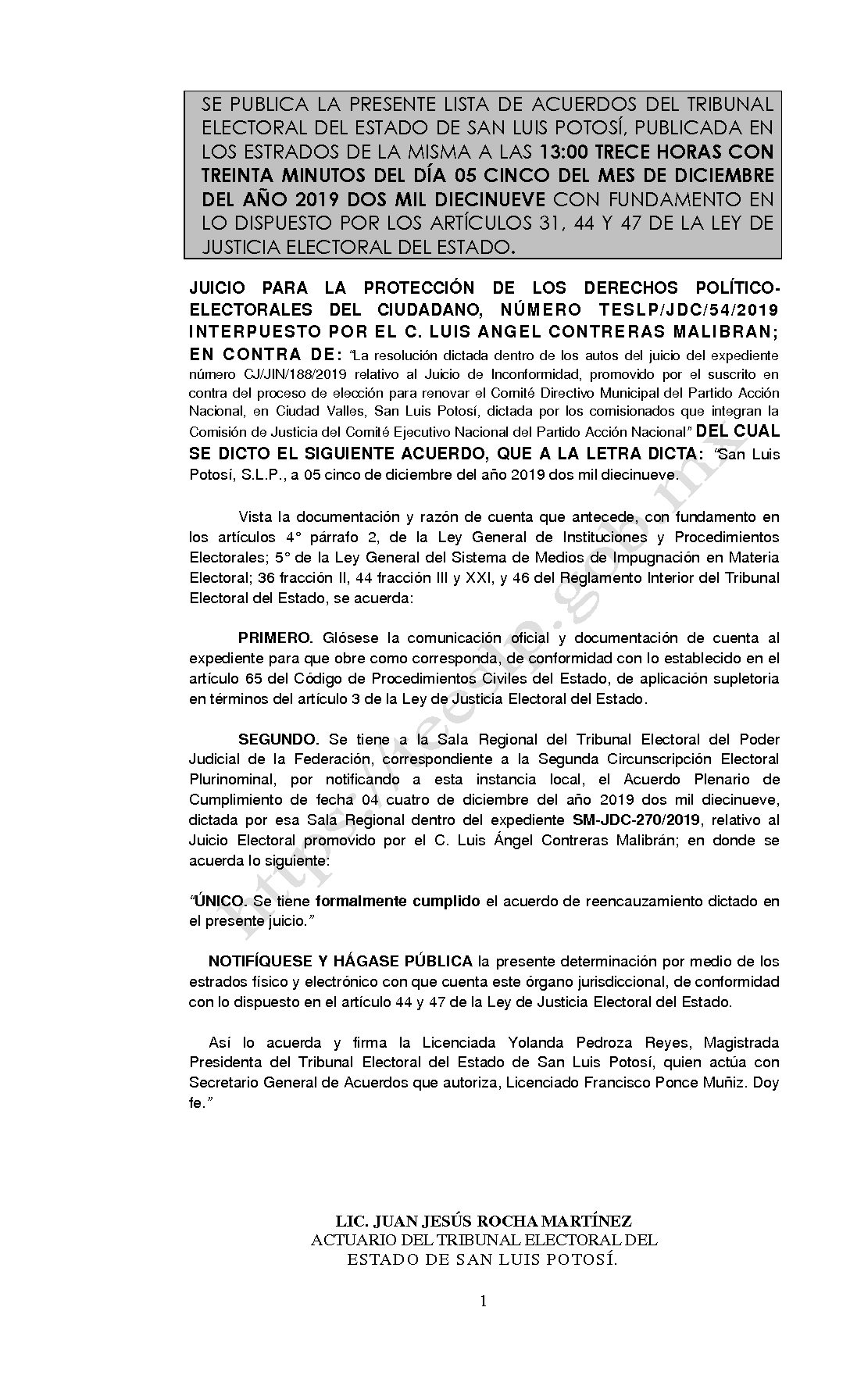 LISTA TESLP-JDC-54-2019 05-DIC-2019 13-00 horas
