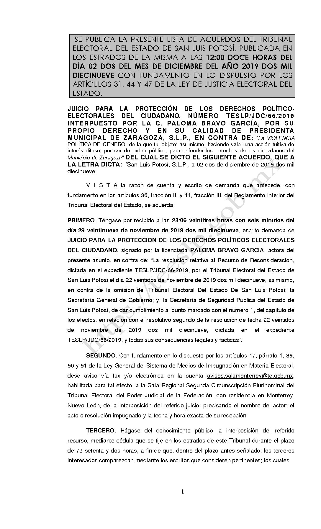 LISTA TESLP-JDC-66-2019 02-DIC-2019 12-00 horas