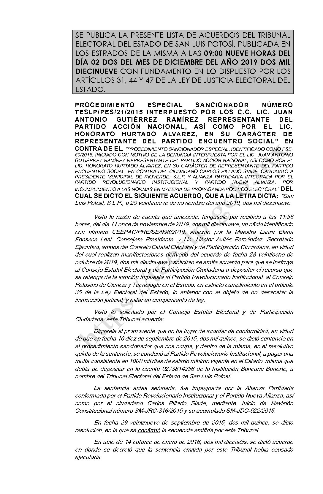 LISTA TESLP-PES-21-2015 02-DIC-2019 9-00 horas