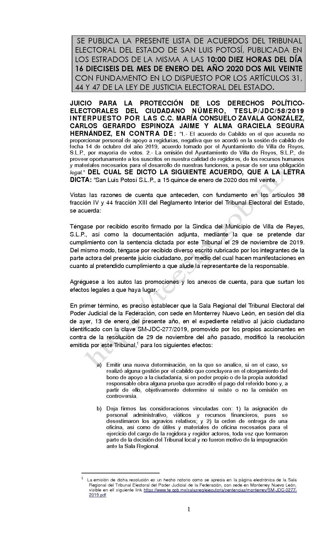 LISTA TESLP-JDC-58-2019 16-ENERO-2020 10-00 horas
