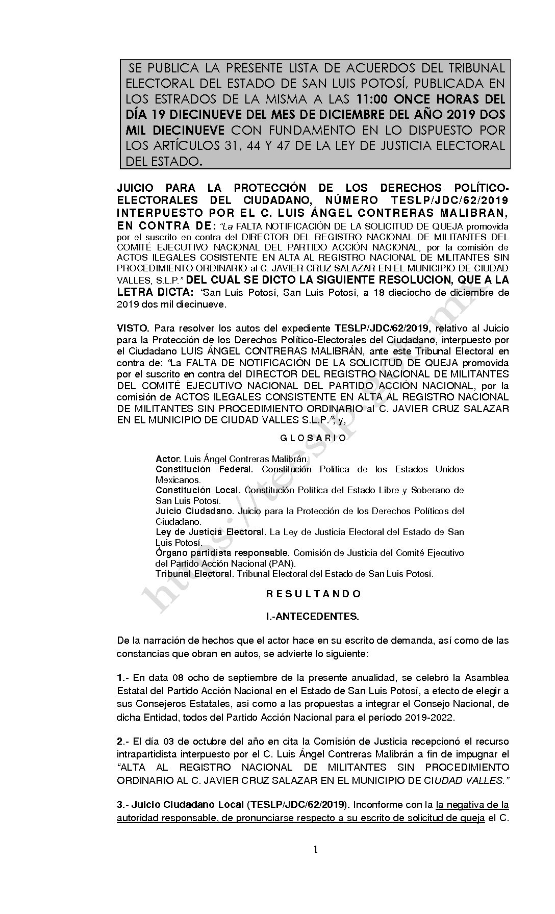 LISTA TESLP-JDC-62-2019 19-DIC-2019 11-00 HORAS