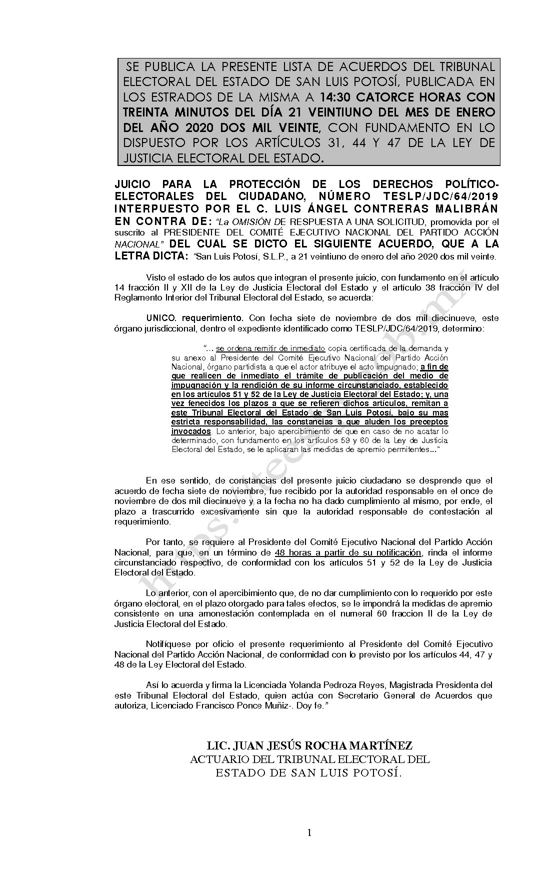 LISTA TESLP-JDC-64-2019 21-ENERO-2020 14-30 horas