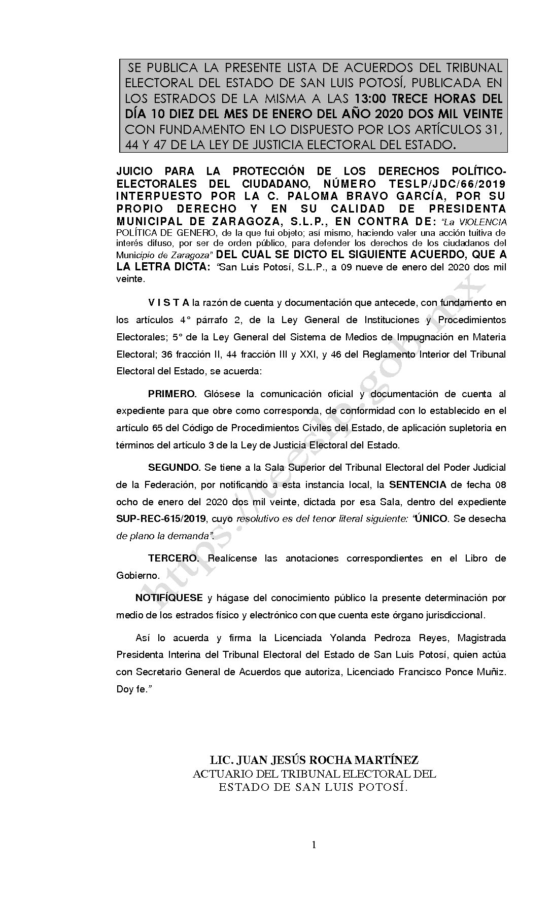 LISTA TESLP-JDC-66-2019 10-ENERO-2020 13-00 horas