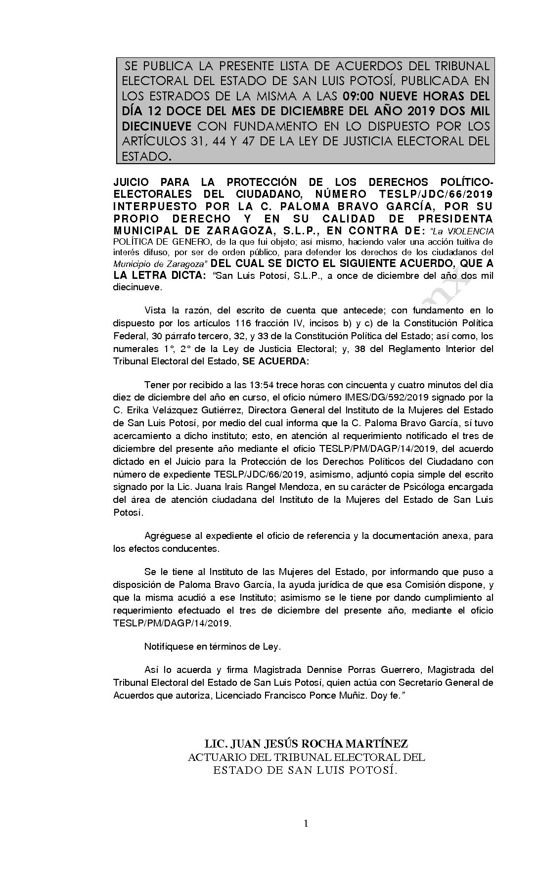 LISTA TESLP-JDC-66-2019 12-DIC-2019 - 2