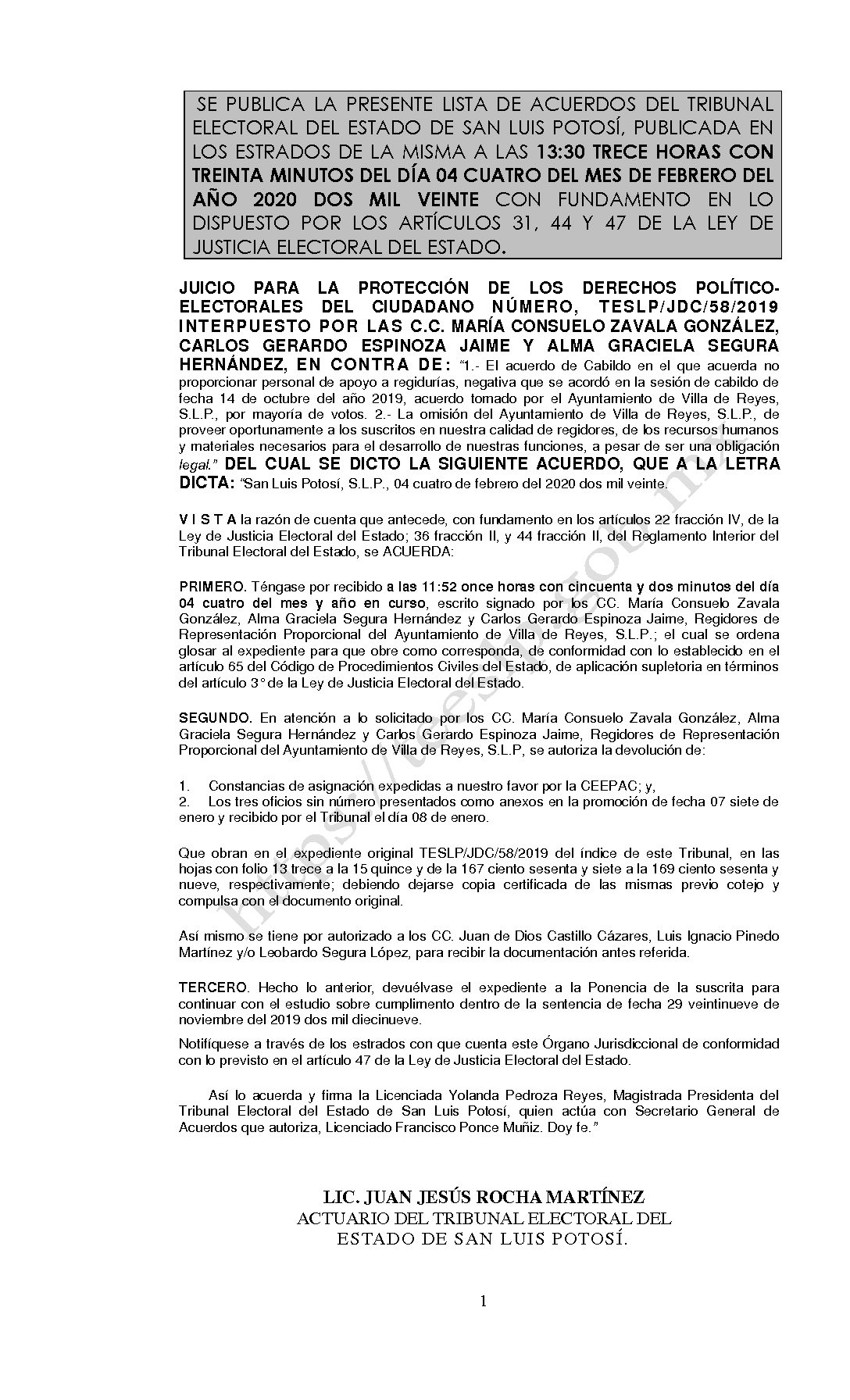 LISTA TESLP-JDC-58-2019 04-FEBRERO-2020 13-30 horas