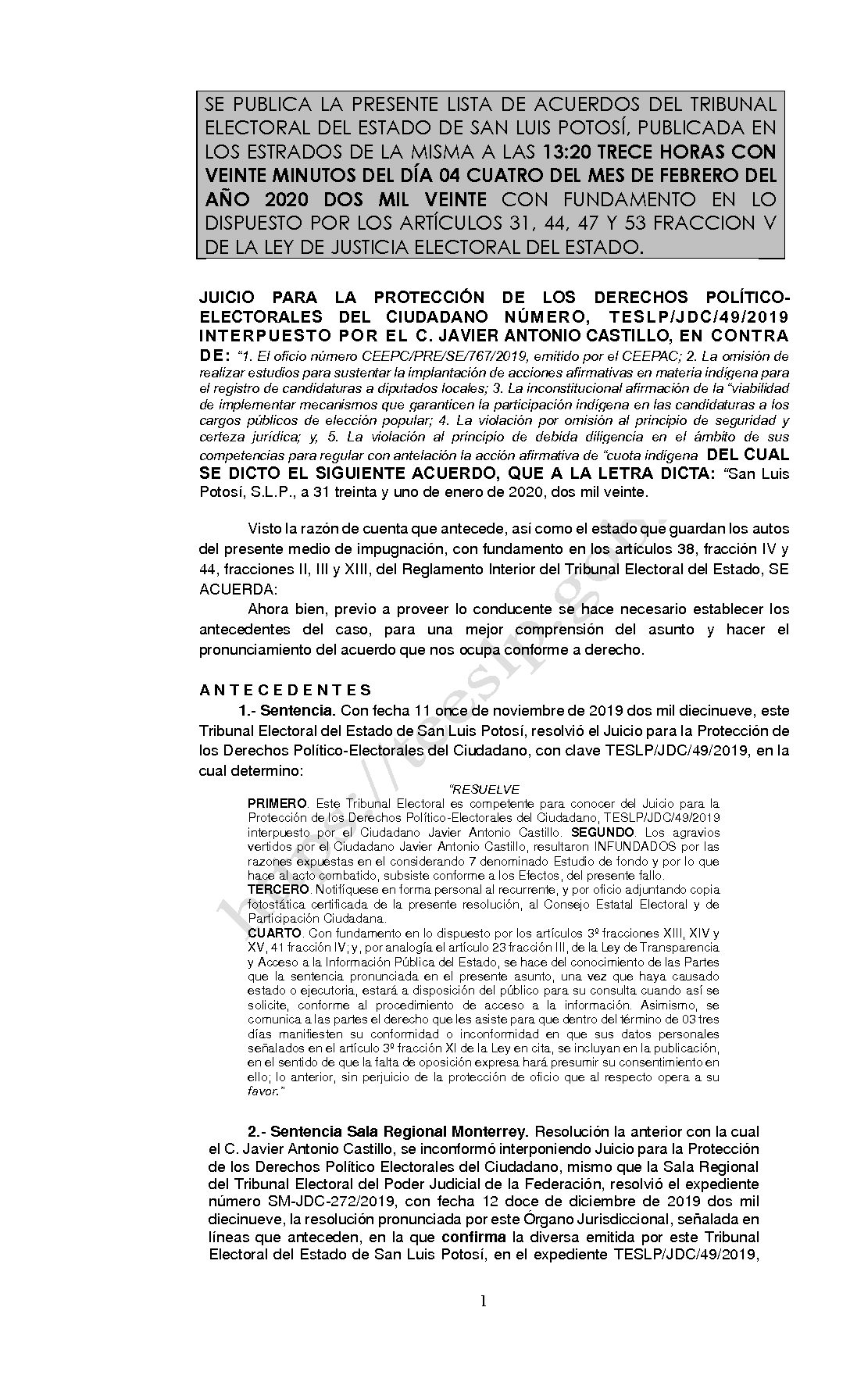 LISTAS JDC-49-2019 04-FEBRERO-2020 13-20 horas